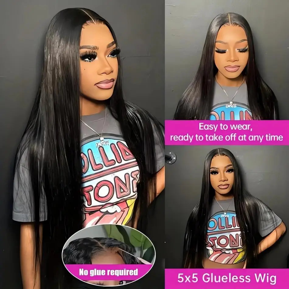 Glueless Bone Straight 4X4 Hd Lace Frontal Wig 13X6 13X4 Black Lace Front Wig Human Hair 5x5 Natural Brazilian Transparent Wigs