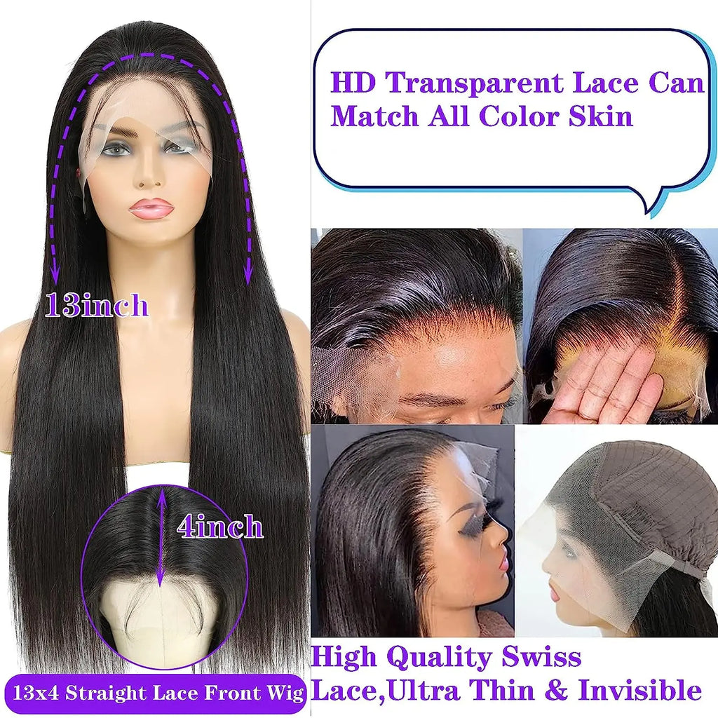 220 Density Hd Lace Frontal Wig Bone Straight Human Hair Wigs Pre Plucked Hd Transparent 13x4 13x6 Inch Front Soft Baby Hair Wig
