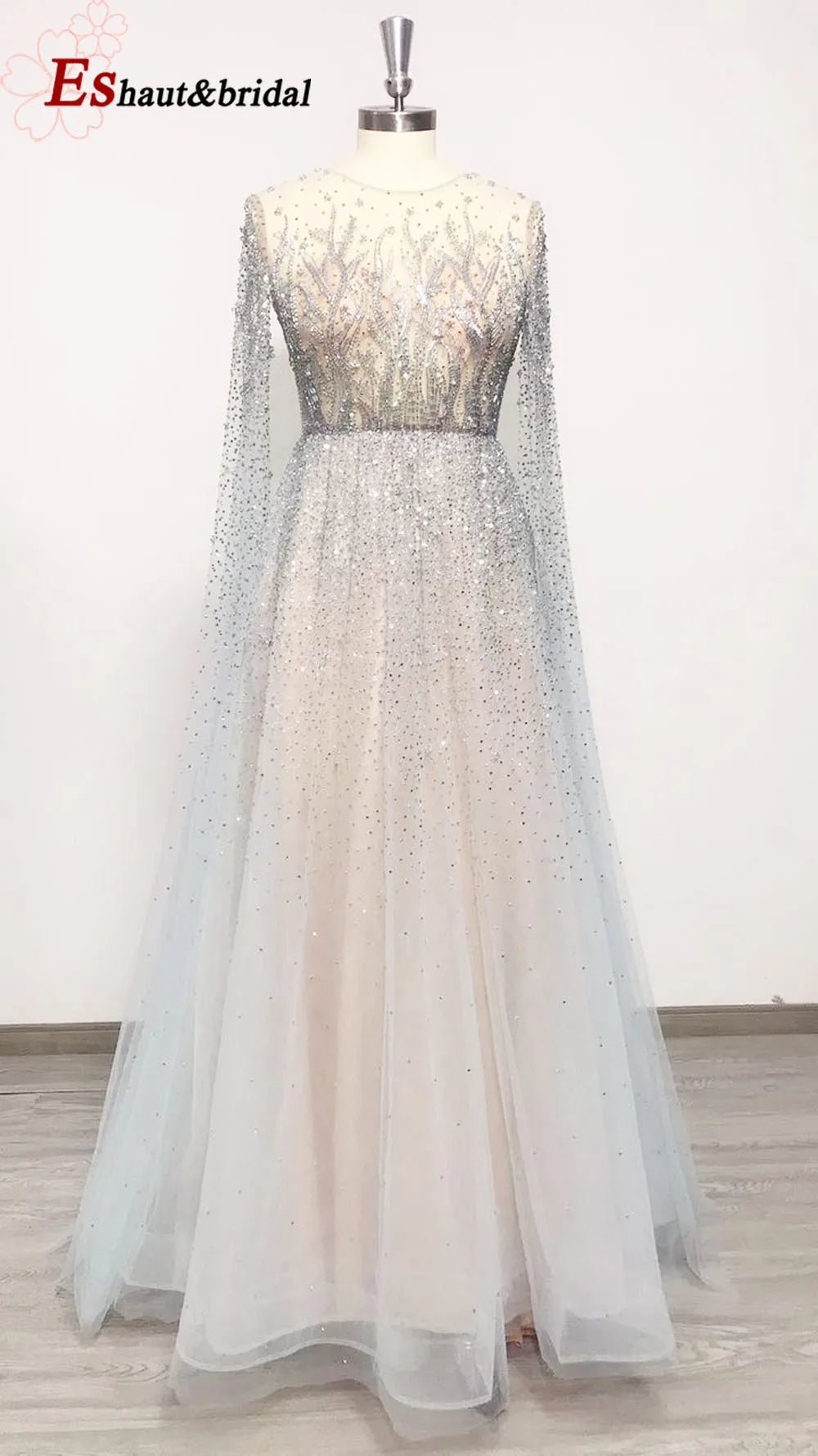 Elegant Dubai Arabic Evening Dresses for Women 2025 Long Sleeves O Neck A-Line Luxury Formal Prom Wedding Party Gowns Customized