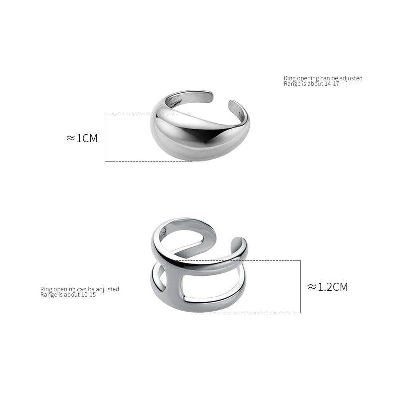 Woman Rings Silver 925 Jewelry The Letter H Gift Female Ring 2021 Trend Teens Wedding Punk Fine Jewelry For Woman Adjustable