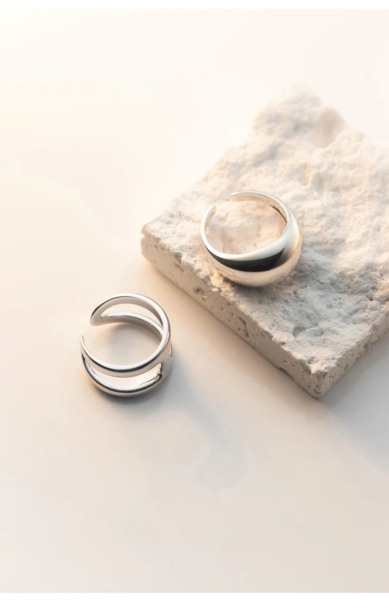 Woman Rings Silver 925 Jewelry The Letter H Gift Female Ring 2021 Trend Teens Wedding Punk Fine Jewelry For Woman Adjustable