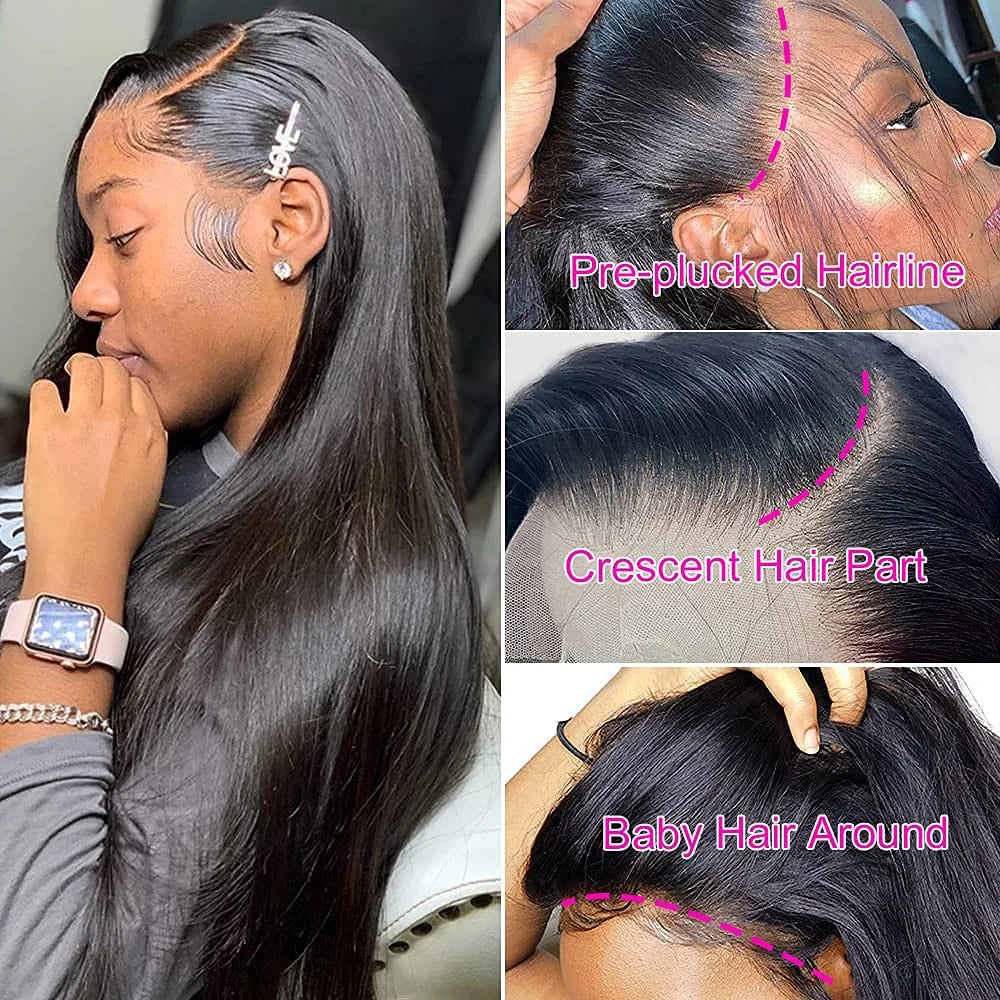 Hd Lace Wig 13x6 Human Hair 13x6 Hd Lace Frontal Wig Straight Lace Front Wigs Human Hair Bone Straight Human Hair Wigs Moxika