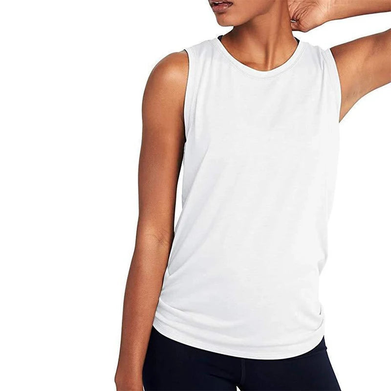 Workout Running Clothing Fitness Suit Female Gym Vest Open Back Women's Sportswear Athletic Yoga Wear Loose Shirts