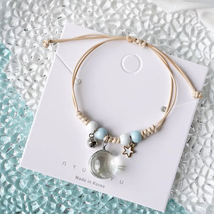 Peach Blossom Glass Flower Bracelet  Ceramic Jewelry Wholesale #YXS37