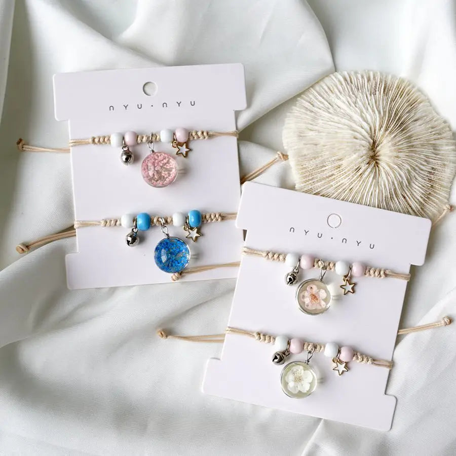 Peach Blossom Glass Flower Bracelet  Ceramic Jewelry Wholesale #YXS37