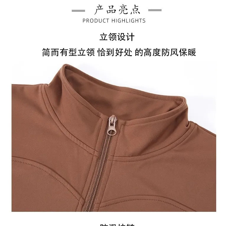 new Sportswear Woman Gym Yoga Sports Jacket Women's Tight Fit Long Sleeve Running Top Fitness Outfit Autumn Winter Exercise Coa