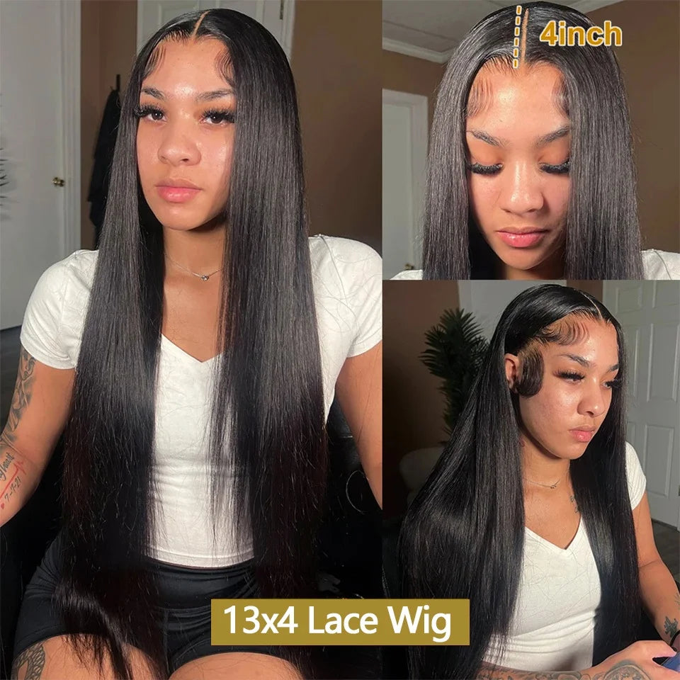 13x6 Lace Front Human Hair Wig 13x4 Bone Straight Hd Transparent 30 Inch 360 Brazilian Pre Plucked Lace Frontal Wigs For Women