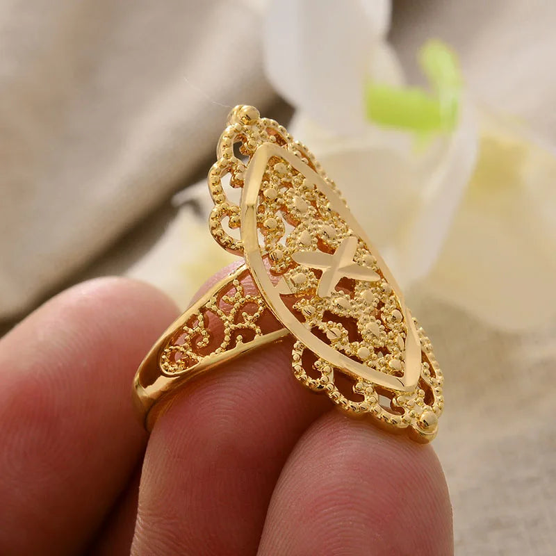 Rings for Women Gold Color Fashion Jewelry Rings Woman Girl,Wholesale Arab Jewelry Symbol of Wealth