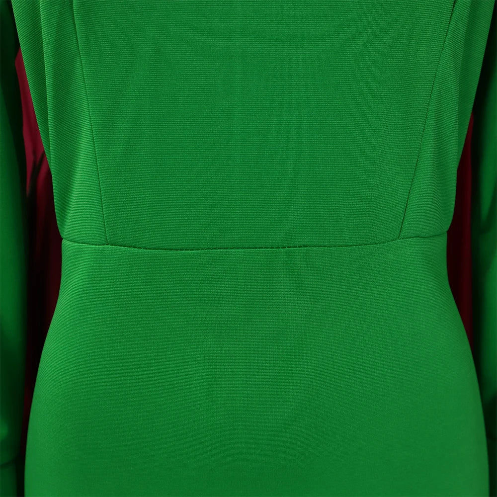 Dresses for Women 2024 New Skew Collar Full Sleeve Solid Sheath Package Hips Mid Calf Professional African Business Work Dress