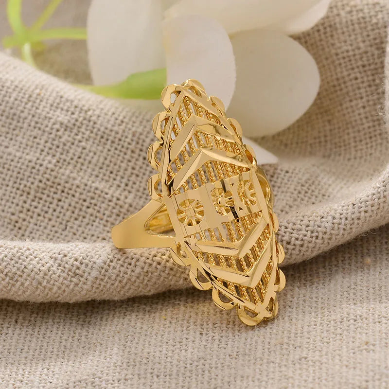 Rings for Women Gold Color Fashion Jewelry Rings Woman Girl,Wholesale Arab Jewelry Symbol of Wealth