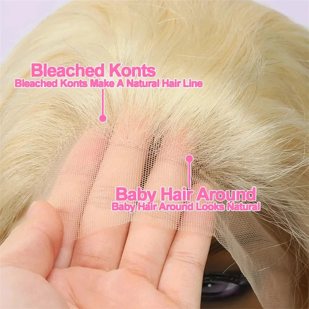 13x4 13x6 HD Transparent 613 Blonde Lace Frontal Human Hair Wigs 613 Color Wig Brazilian Bone Straight Lace Front Human Hair Wig