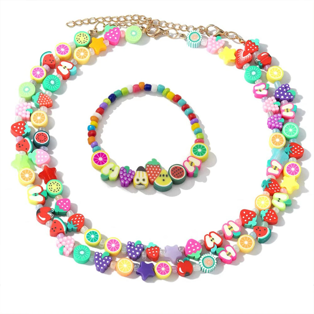 30 Mixed Fruit Clay Spacer Beads for DIY Bracelet, Necklace, Earring, Jewelry Crafts Making