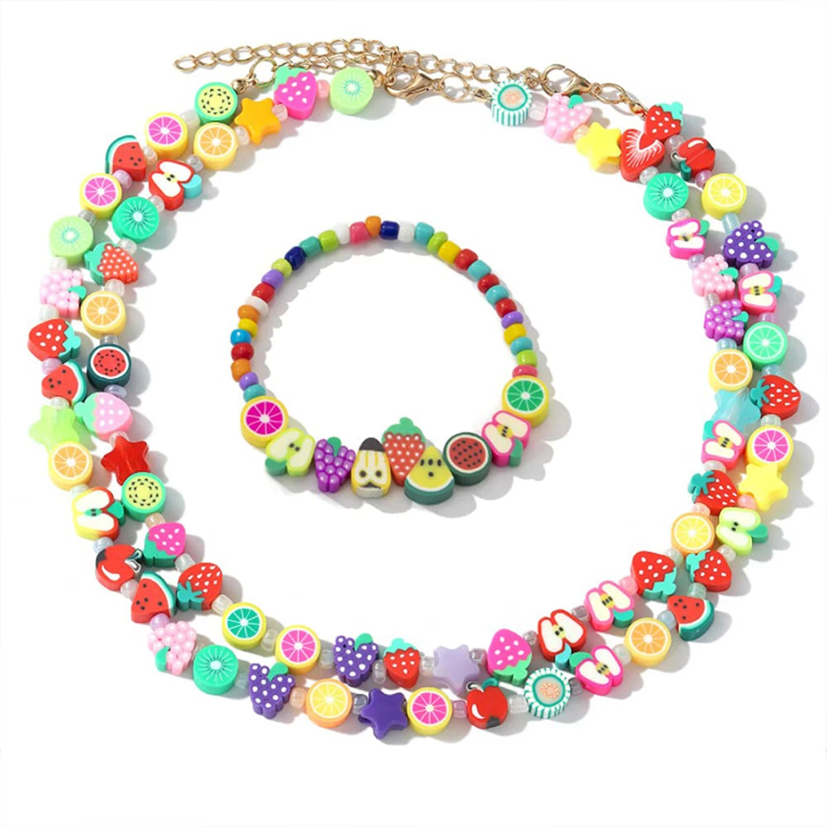 30 Mixed Fruit Clay Spacer Beads for DIY Bracelet, Necklace, Earring, Jewelry Crafts Making