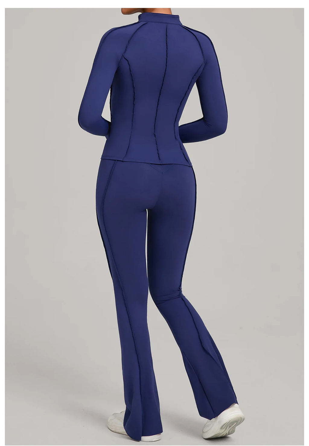 Gym Yoga Outfit for Women Autumn Winter Zipper Long Sleeve Fitness Suit Daily Casual Running Fitness Sportswear Two-Piece Sets