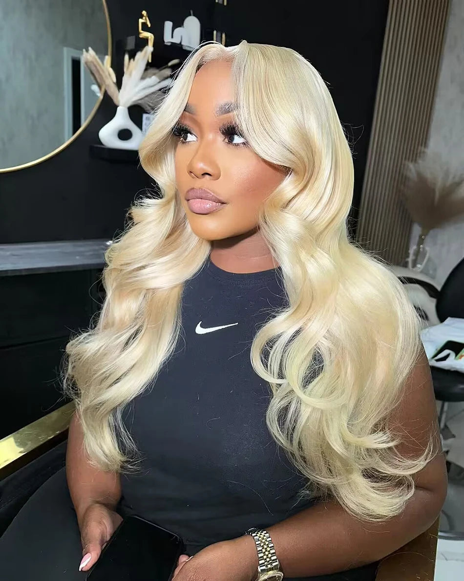 13x6 HD Transparent 613 Blonde Lace Frontal Human Hair Wigs Body Wave Lace Wigs Tuneful 613 Blonde Lace Front Human Hair Wigs