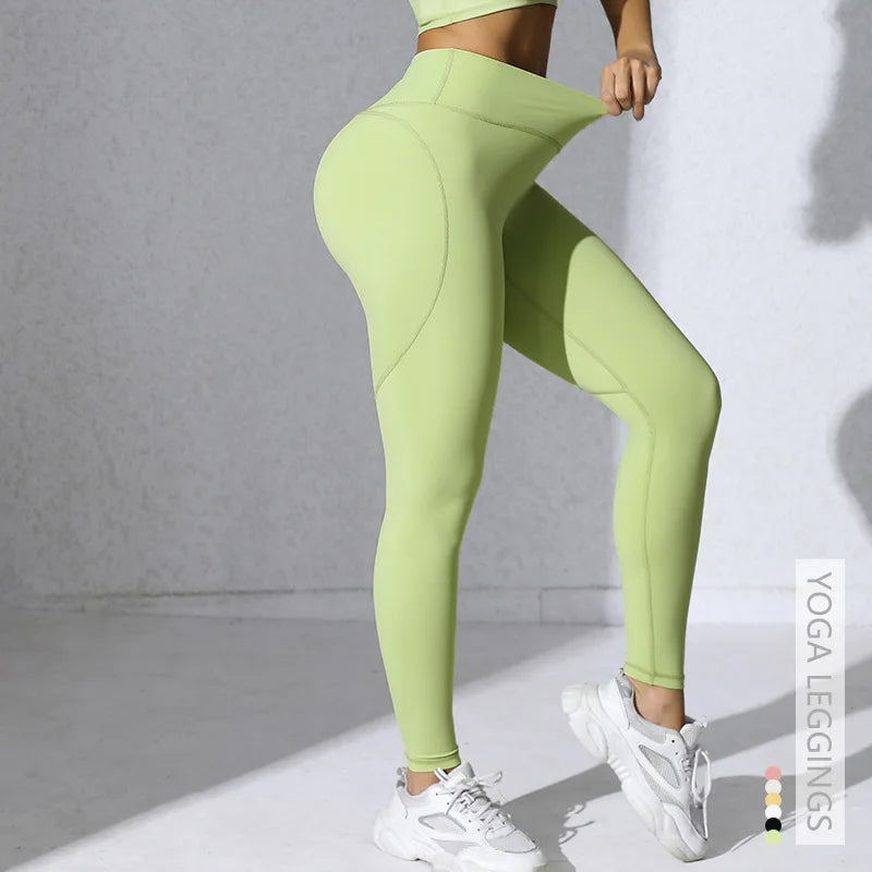 Women Gym Sports  Running Fitness Yoga Suit Sport Outfit Gymwear Lady Workout Clothes Crossed High Waist Leggings