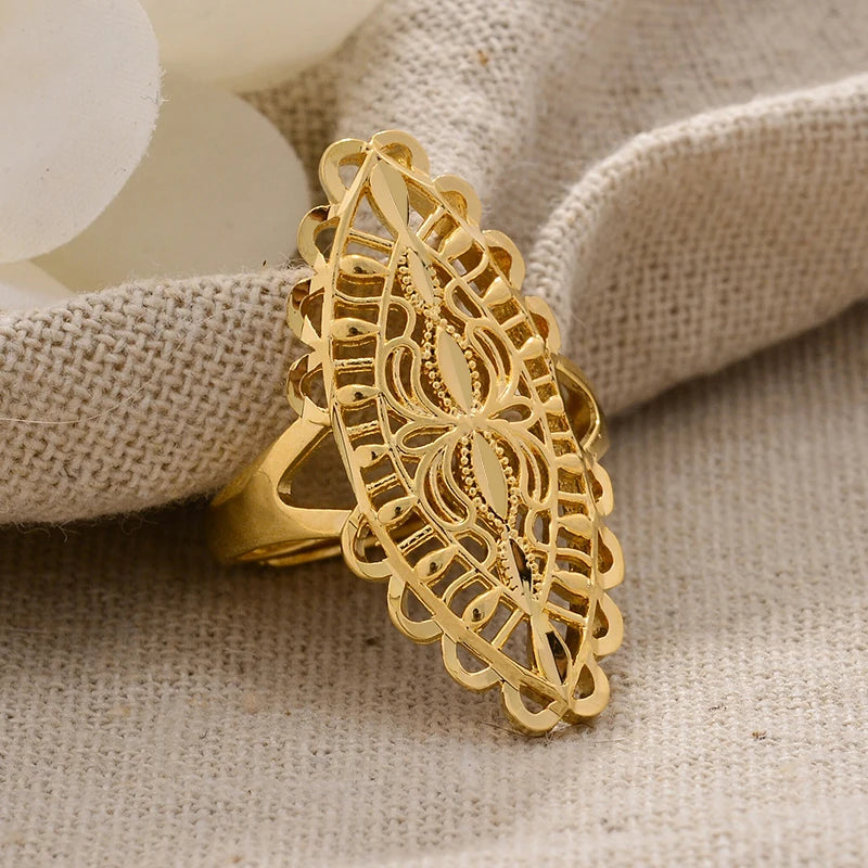 Rings for Women Gold Color Fashion Jewelry Rings Woman Girl,Wholesale Arab Jewelry Symbol of Wealth