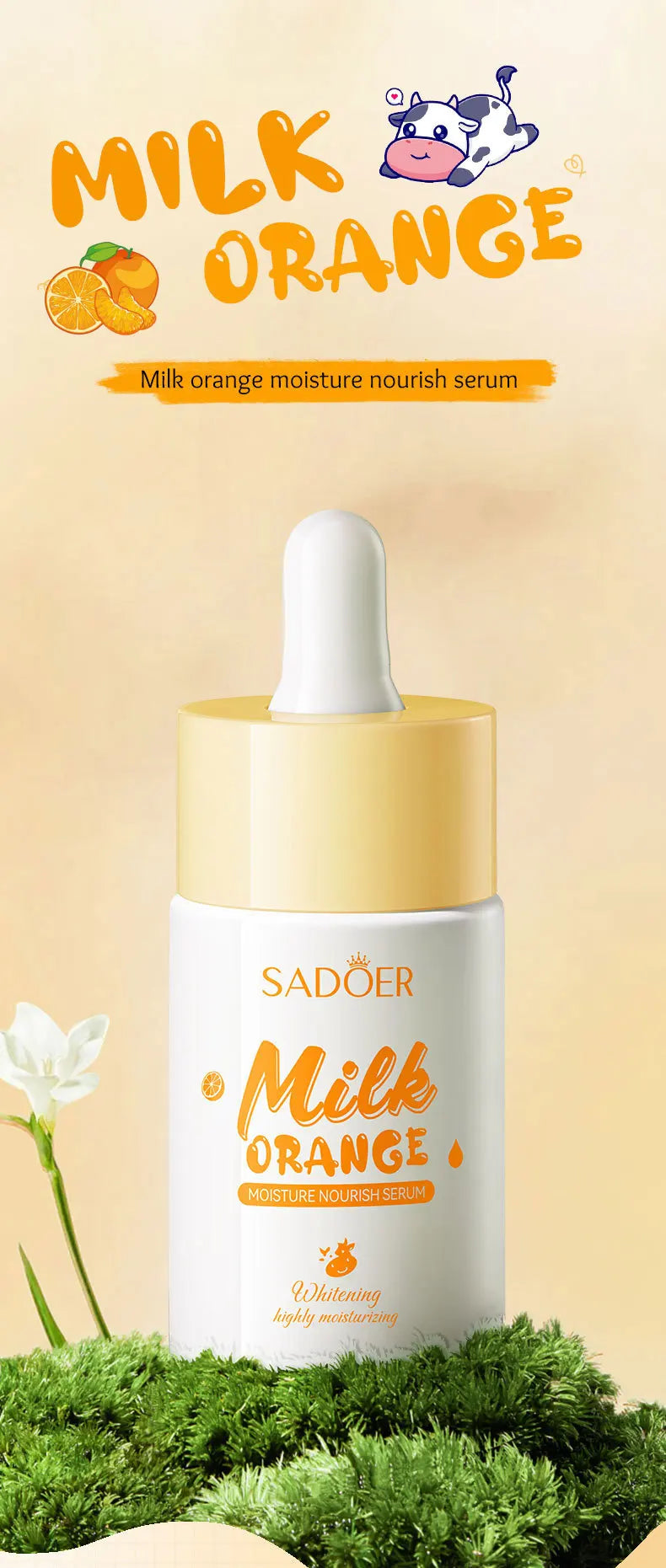 SADOER Milk Fruits Facial Serum for Face skincare Moisturizing Firming Hydrating Facial Essence Beauty Face Skin Care Products