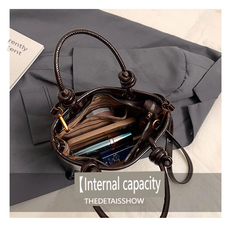 Fashion Top-handle Bags For Women Red Handbag Luxury Brand Designer Shoulder Crossbody Bags With Pendant Bucket Totes Bolsas