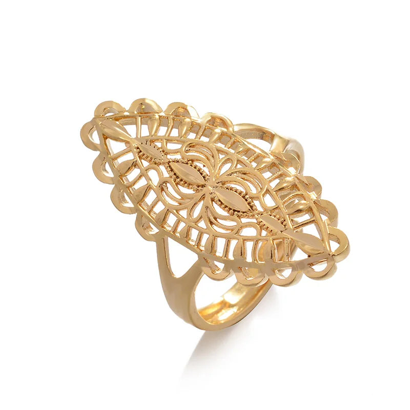 Rings for Women Gold Color Fashion Jewelry Rings Woman Girl,Wholesale Arab Jewelry Symbol of Wealth