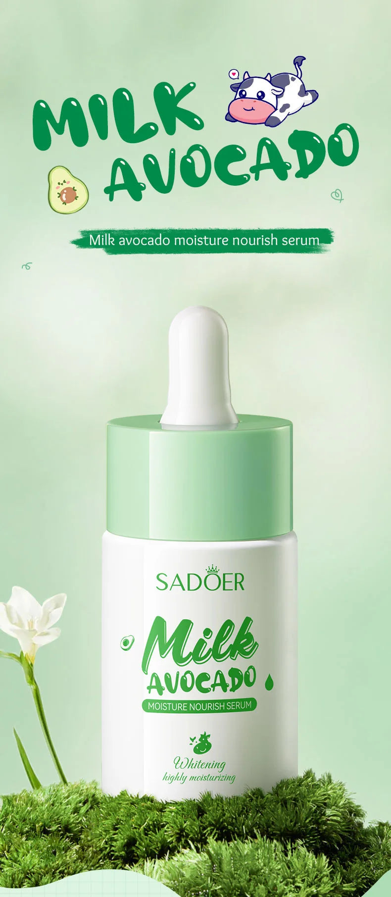 SADOER Milk Fruits Facial Serum for Face skincare Moisturizing Firming Hydrating Facial Essence Beauty Face Skin Care Products