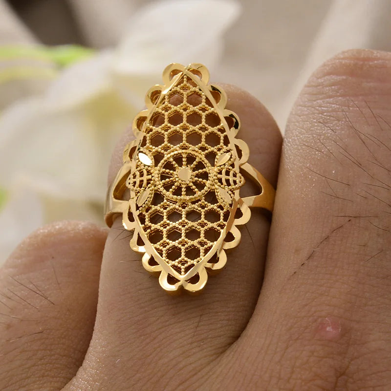Rings for Women Gold Color Fashion Jewelry Rings Woman Girl,Wholesale Arab Jewelry Symbol of Wealth
