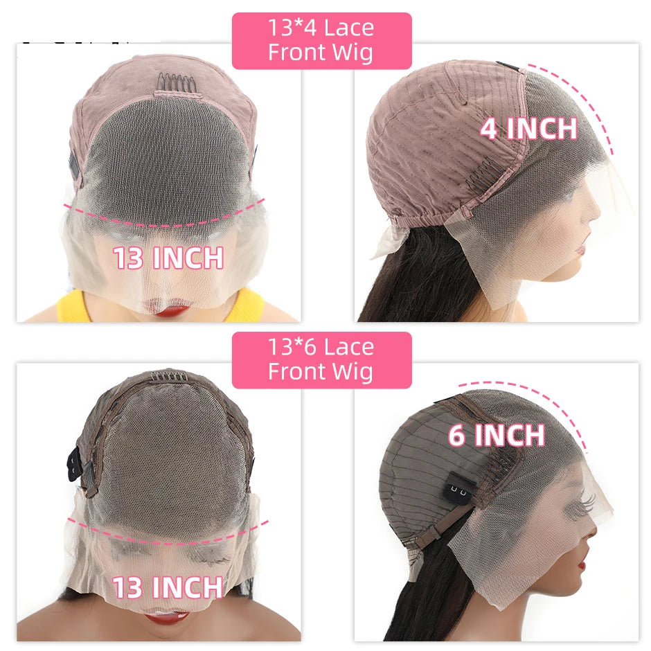 13X6 HD Transparent Lace Frontal Wig Brazilian Straight Lace Front Wigs For Women Human Hair PrePlucked Hairline OQ Hair