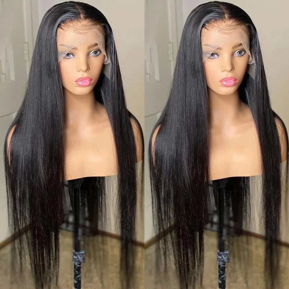 13x6 Lace Front Human Hair Wig 13x4 Bone Straight Hd Transparent 30 Inch 360 Brazilian Pre Plucked Lace Frontal Wigs For Women