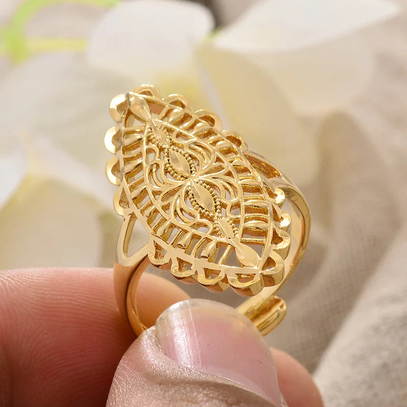 Rings for Women Gold Color Fashion Jewelry Rings Woman Girl,Wholesale Arab Jewelry Symbol of Wealth