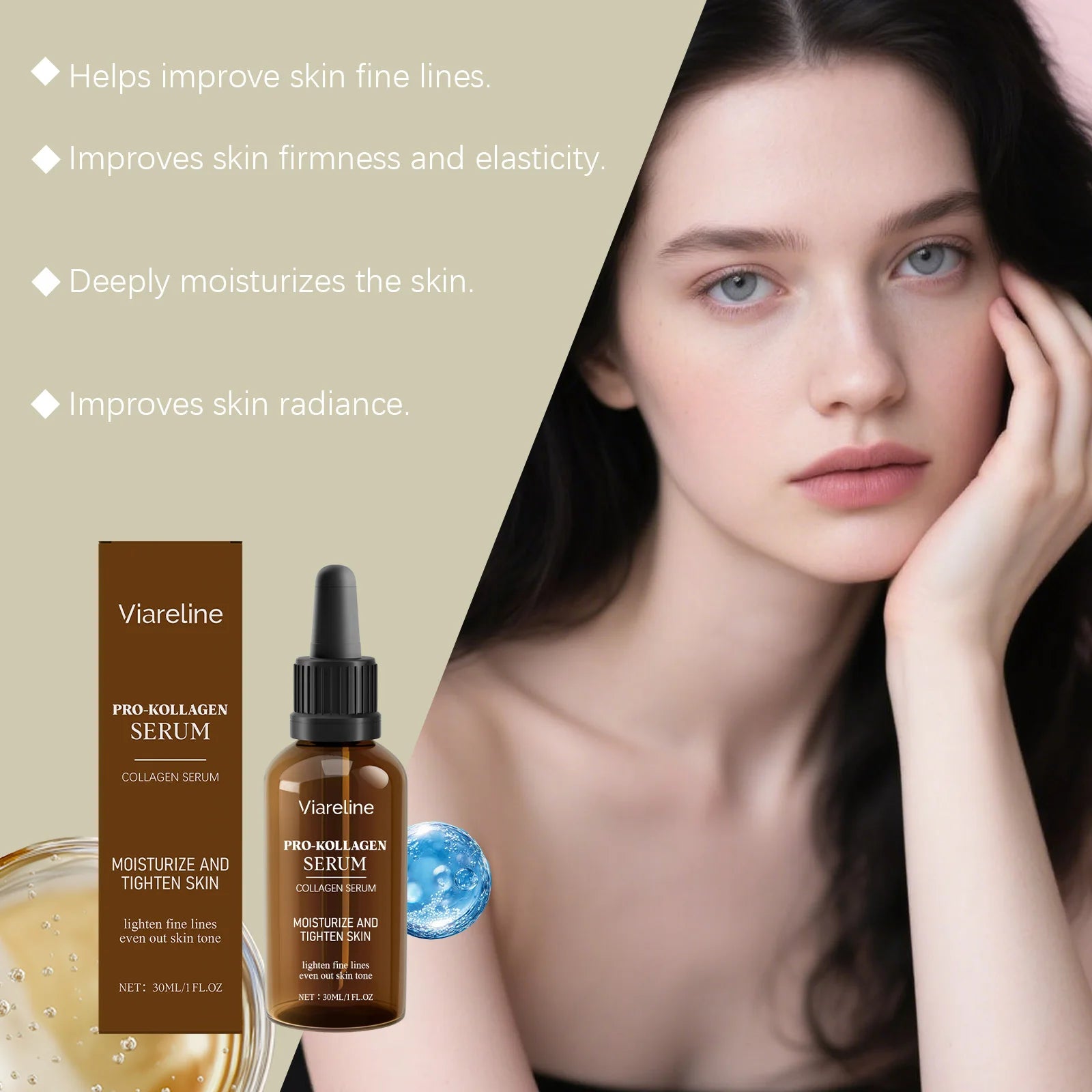 Facial Care Serum for Daily Use Hydrates Moisturizes & Nourishes Facial Skin Supports Plump Radiant Complexion for Facial Care