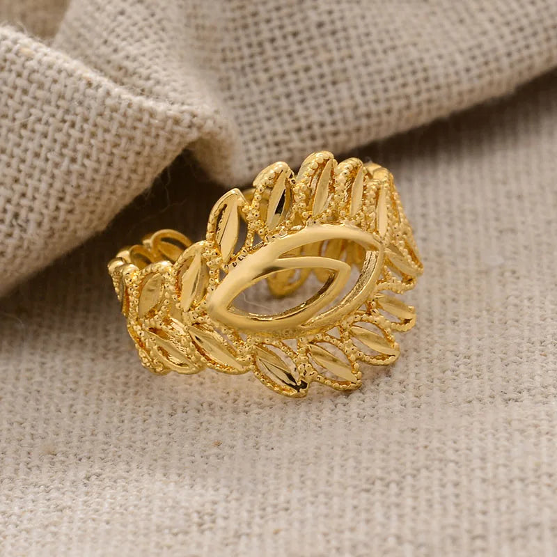Rings for Women Gold Color Fashion Jewelry Rings Woman Girl,Wholesale Arab Jewelry Symbol of Wealth