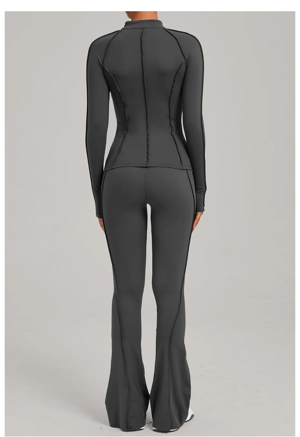 Gym Yoga Outfit for Women Autumn Winter Zipper Long Sleeve Fitness Suit Daily Casual Running Fitness Sportswear Two-Piece Sets