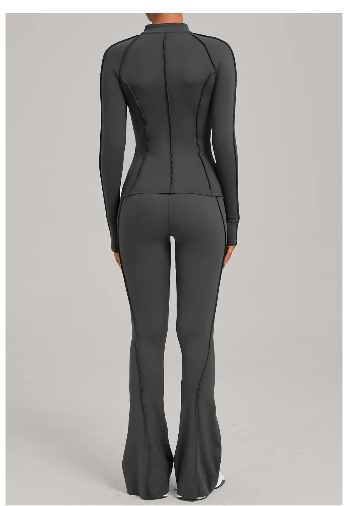 Gym Yoga Outfit for Women Autumn Winter Zipper Long Sleeve Fitness Suit Daily Casual Running Fitness Sportswear Two-Piece Sets