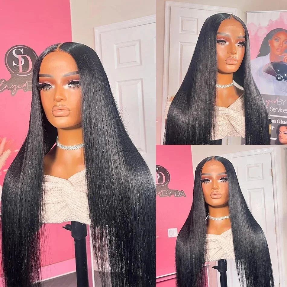 220 Density 13x6 Hd Transparent Human Hair Lace Frontal Wig 13x4 Bone Straight Lace Front Wig 360 PrePlucked Lace Wigs For Women