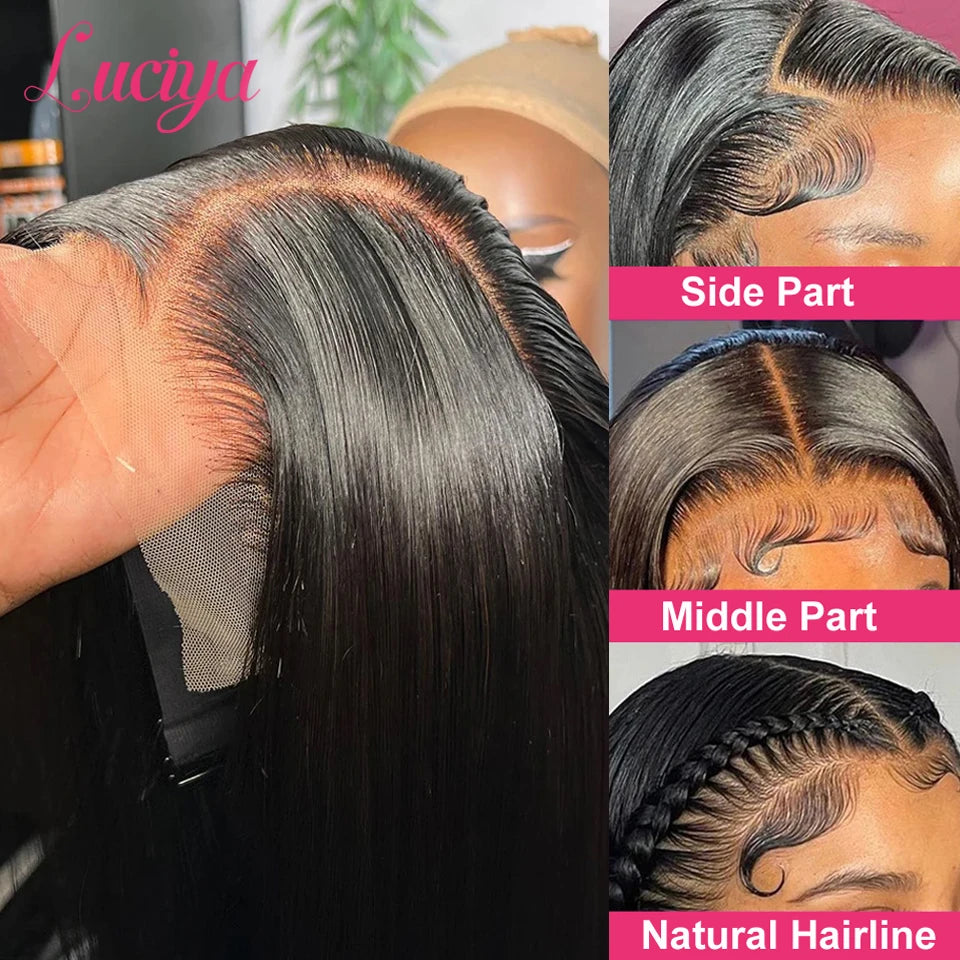 250% Density Straight 13x6 HD Lace Frontal Wig Pre-Cut Lace Closure 5x5 Glueless Wigs Human hair 13x4 Lace Front Human Hair Wig