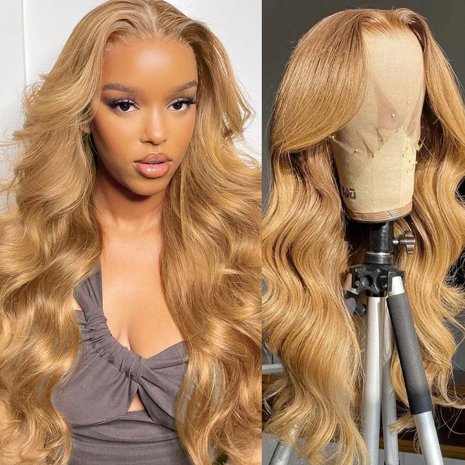 Long Honey Blonde Lace Front Wig 13x4 Colored Lace Front Human Hair Wigs For Women Body Wave Lace Front Wig 5x5 Closure Wig