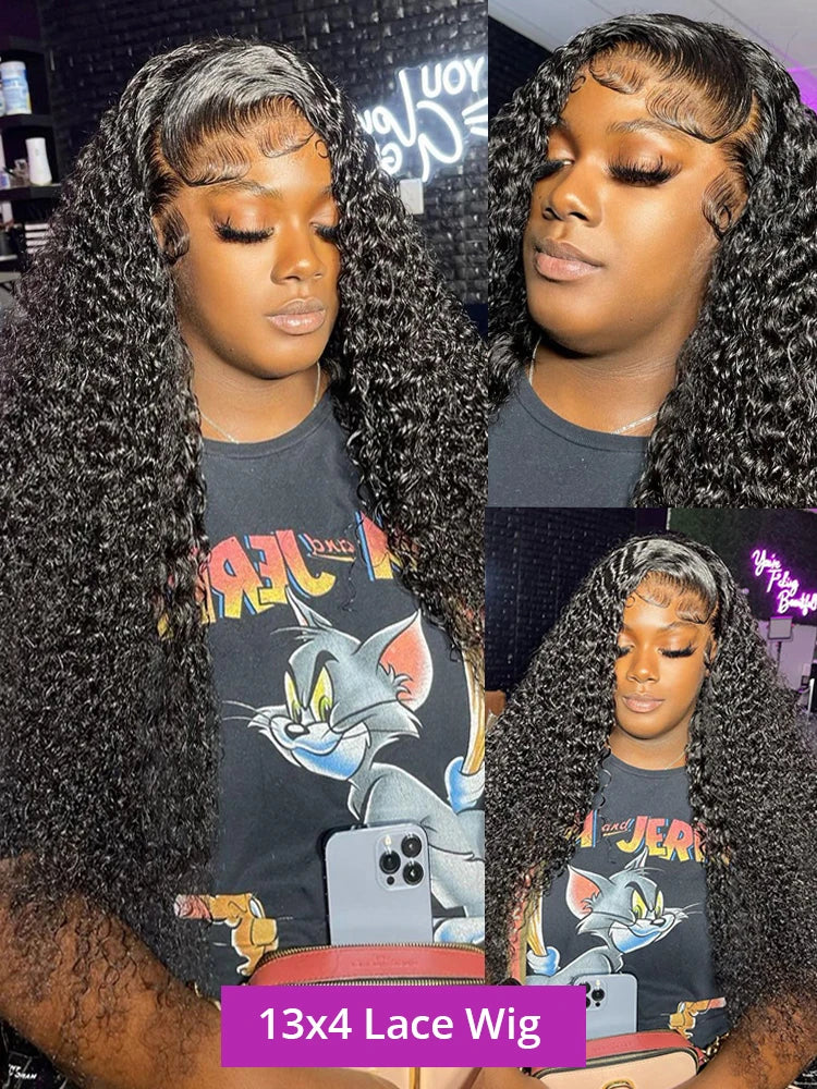 200 Density 40 Inch 13x6 Deep Wave Hd Lace Frontal Wigs Human Hair curly wigs Water Wave 13x4 Lace Front Wig For Black Women Wig