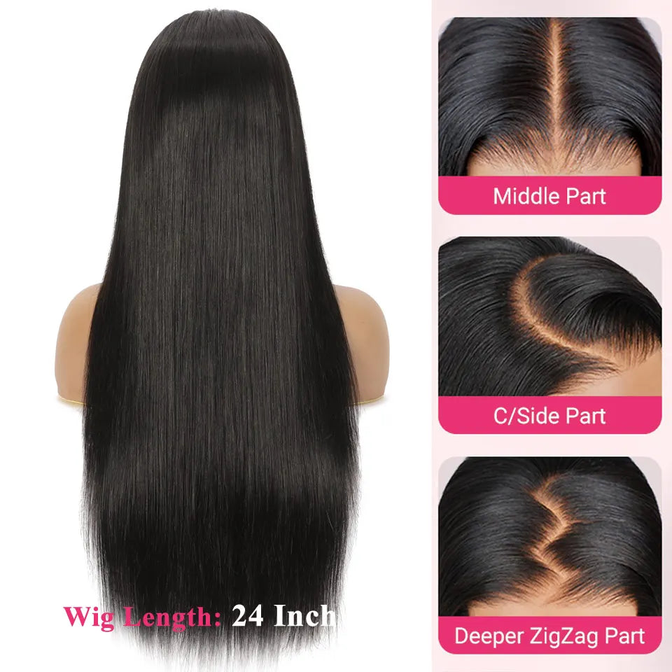 250% Density Straight 13x6 HD Lace Frontal Wig Pre-Cut Lace Closure 5x5 Glueless Wigs Human hair 13x4 Lace Front Human Hair Wig