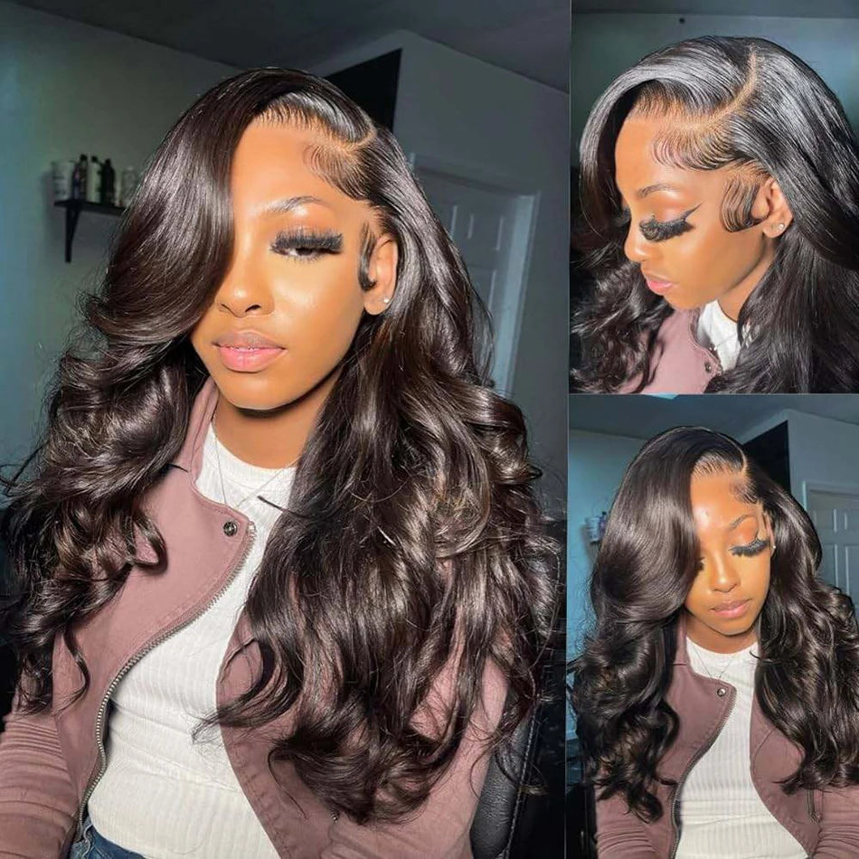 Super Double Drawn Human Hair Wigs HD Lace Body Wave 13x4 Lace Frontal Wig 200 250% Density Vietnamese Raw Virgin Hair For Women