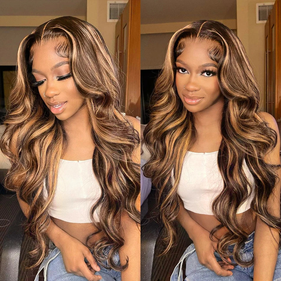 Highlight Wig Human Hair 13x6 Hd Lace Frontal Wig Natural Hairline Pre Plucked 40 Inch 13x4 Honey Blond Body Wave Lace Front Wig