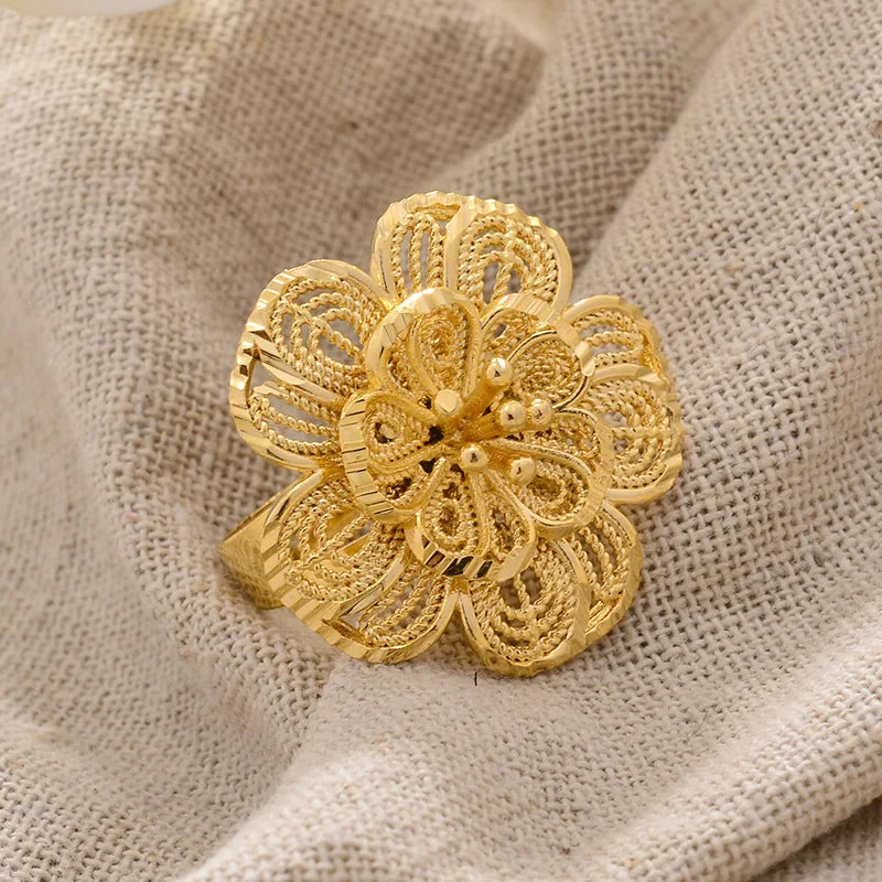 Rings for Women Gold Color Fashion Jewelry Rings Woman Girl,Wholesale Arab Jewelry Symbol of Wealth