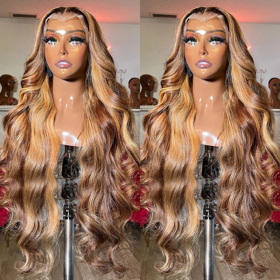 Highlight Wig Human Hair 13x6 Hd Lace Frontal Wig Natural Hairline Pre Plucked 40 Inch 13x4 Honey Blond Body Wave Lace Front Wig