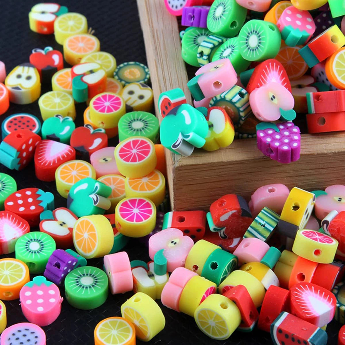 30 Mixed Fruit Clay Spacer Beads for DIY Bracelet, Necklace, Earring, Jewelry Crafts Making