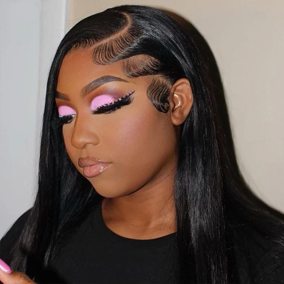 13X6 HD Transparent Lace Frontal Wig Brazilian Straight Lace Front Wigs For Women Human Hair PrePlucked Hairline OQ Hair