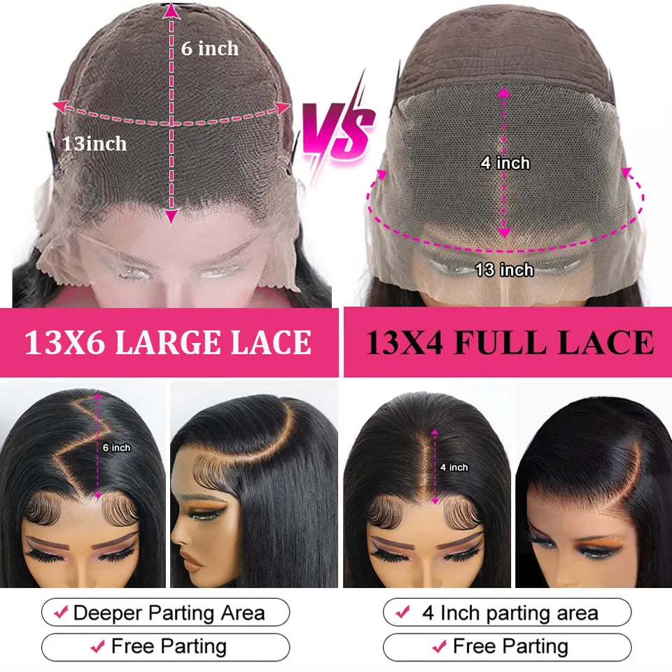 250% Density Straight 13x6 HD Lace Frontal Wig Pre-Cut Lace Closure 5x5 Glueless Wigs Human hair 13x4 Lace Front Human Hair Wig