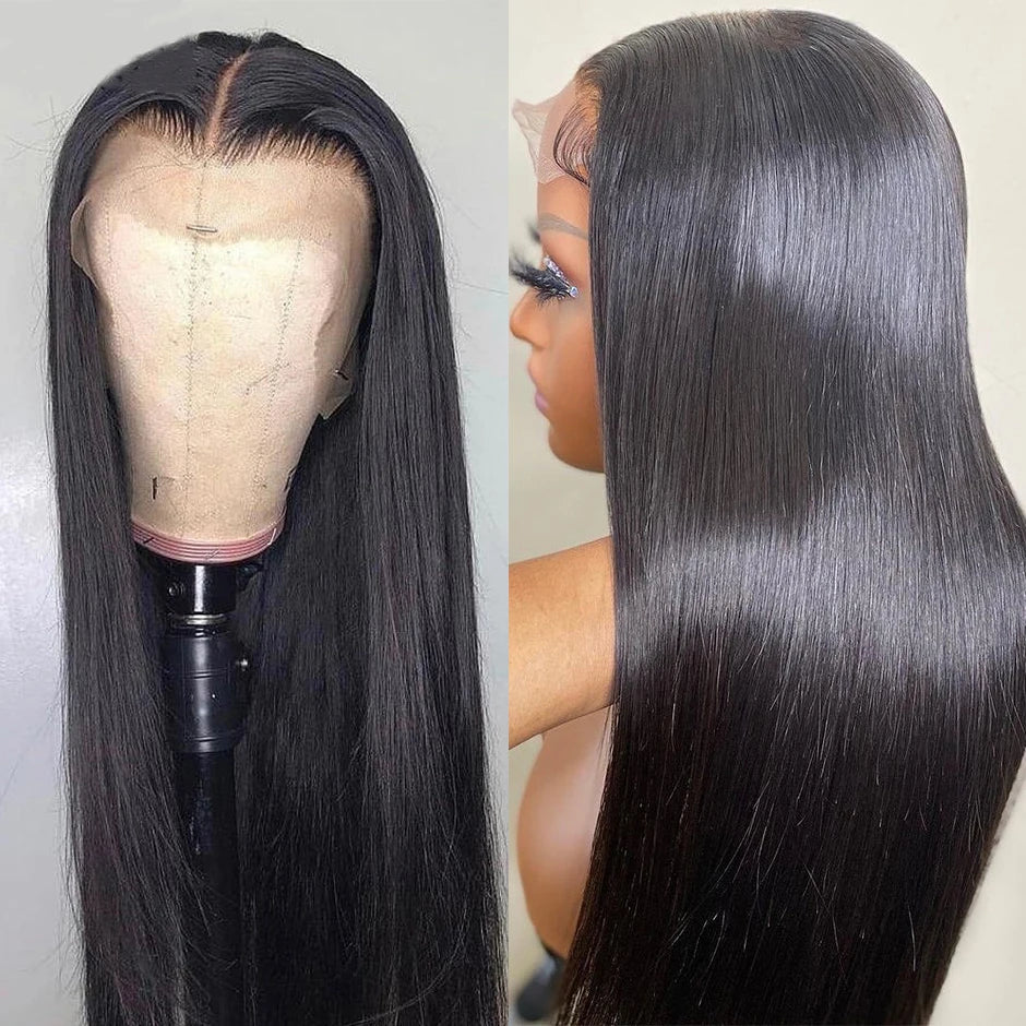 13X6 HD Transparent Lace Frontal Wig Brazilian Straight Lace Front Wigs For Women Human Hair PrePlucked Hairline OQ Hair