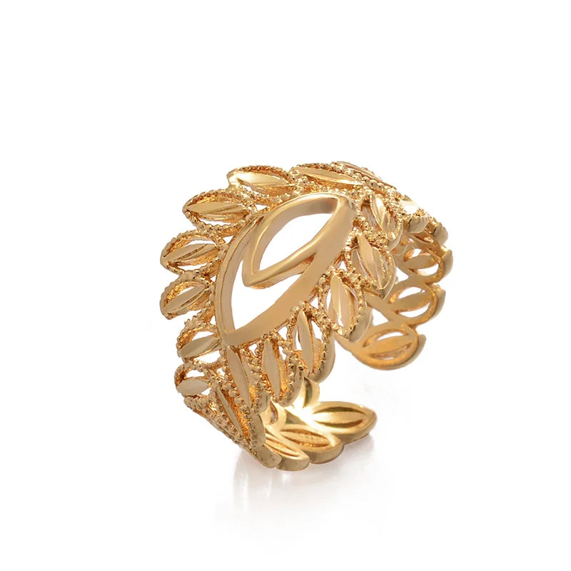 Rings for Women Gold Color Fashion Jewelry Rings Woman Girl,Wholesale Arab Jewelry Symbol of Wealth