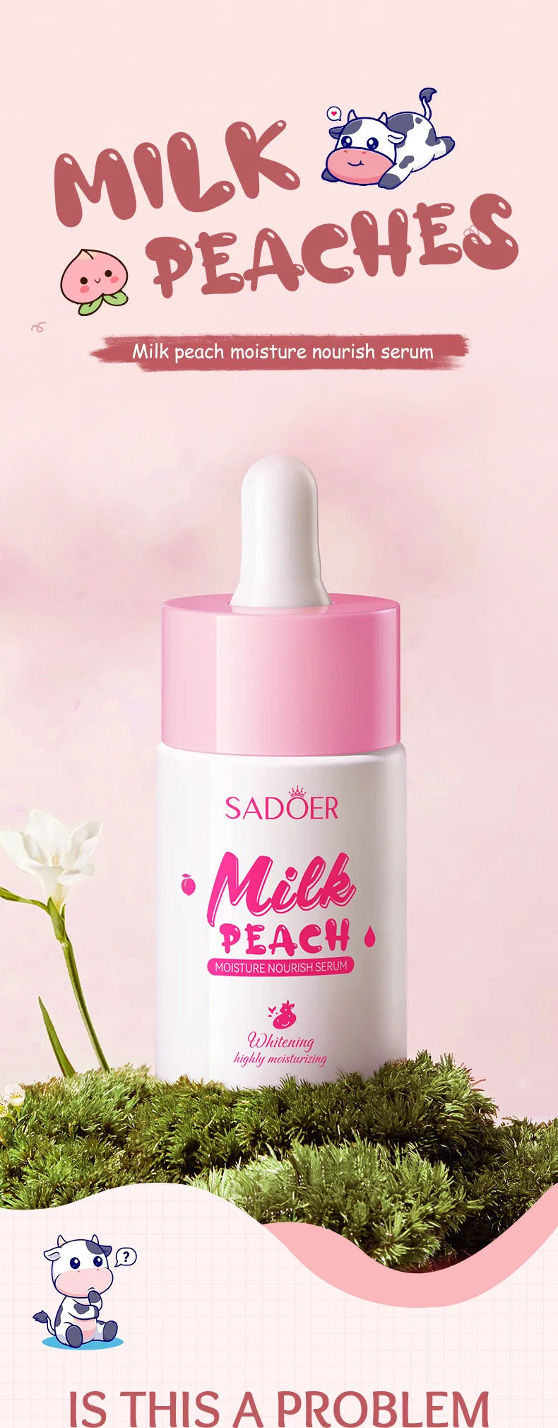 SADOER Milk Fruits Facial Serum for Face skincare Moisturizing Firming Hydrating Facial Essence Beauty Face Skin Care Products
