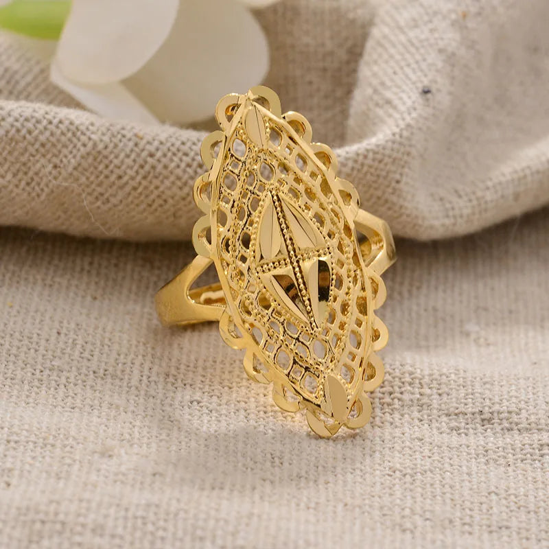 Rings for Women Gold Color Fashion Jewelry Rings Woman Girl,Wholesale Arab Jewelry Symbol of Wealth