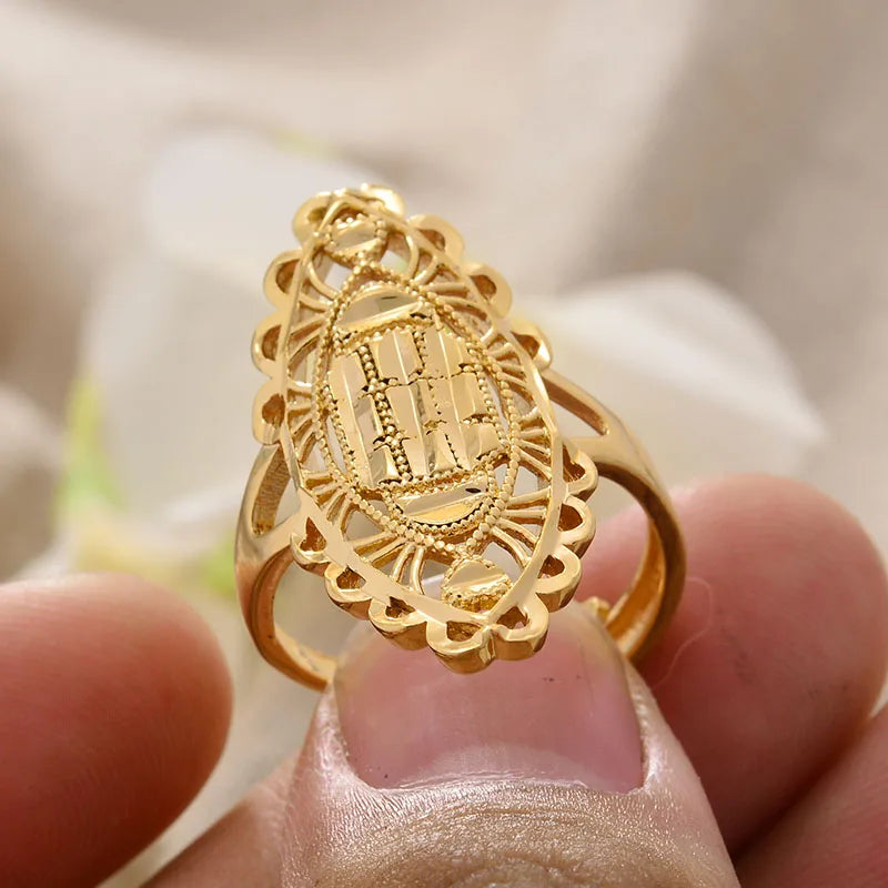 Rings for Women Gold Color Fashion Jewelry Rings Woman Girl,Wholesale Arab Jewelry Symbol of Wealth